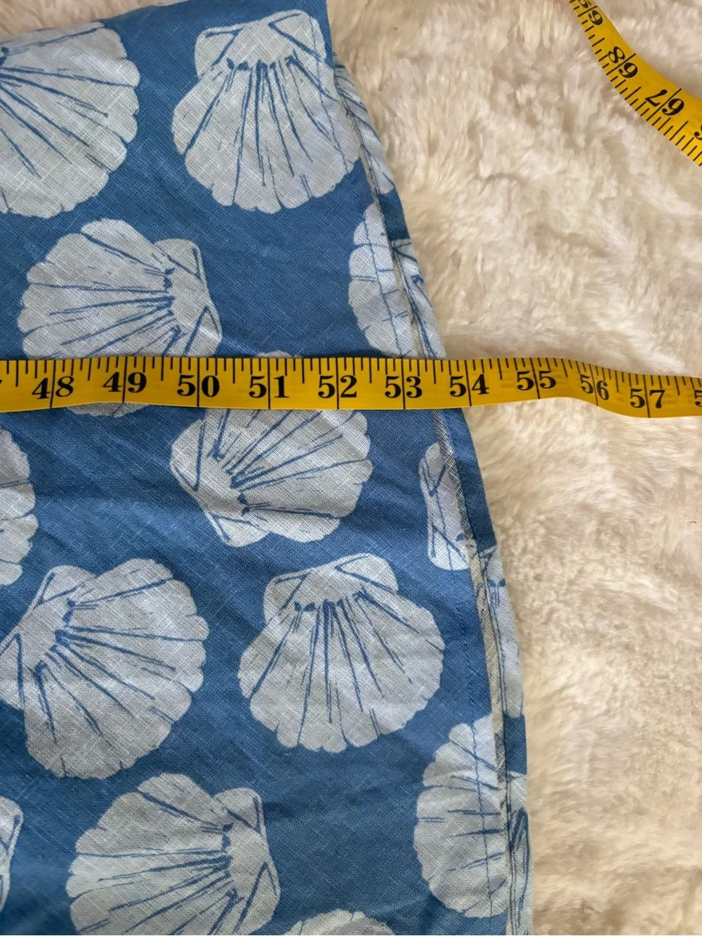 Abercrombie & Fitch Blue and White Shell-Print Cutout Maxi Dress
